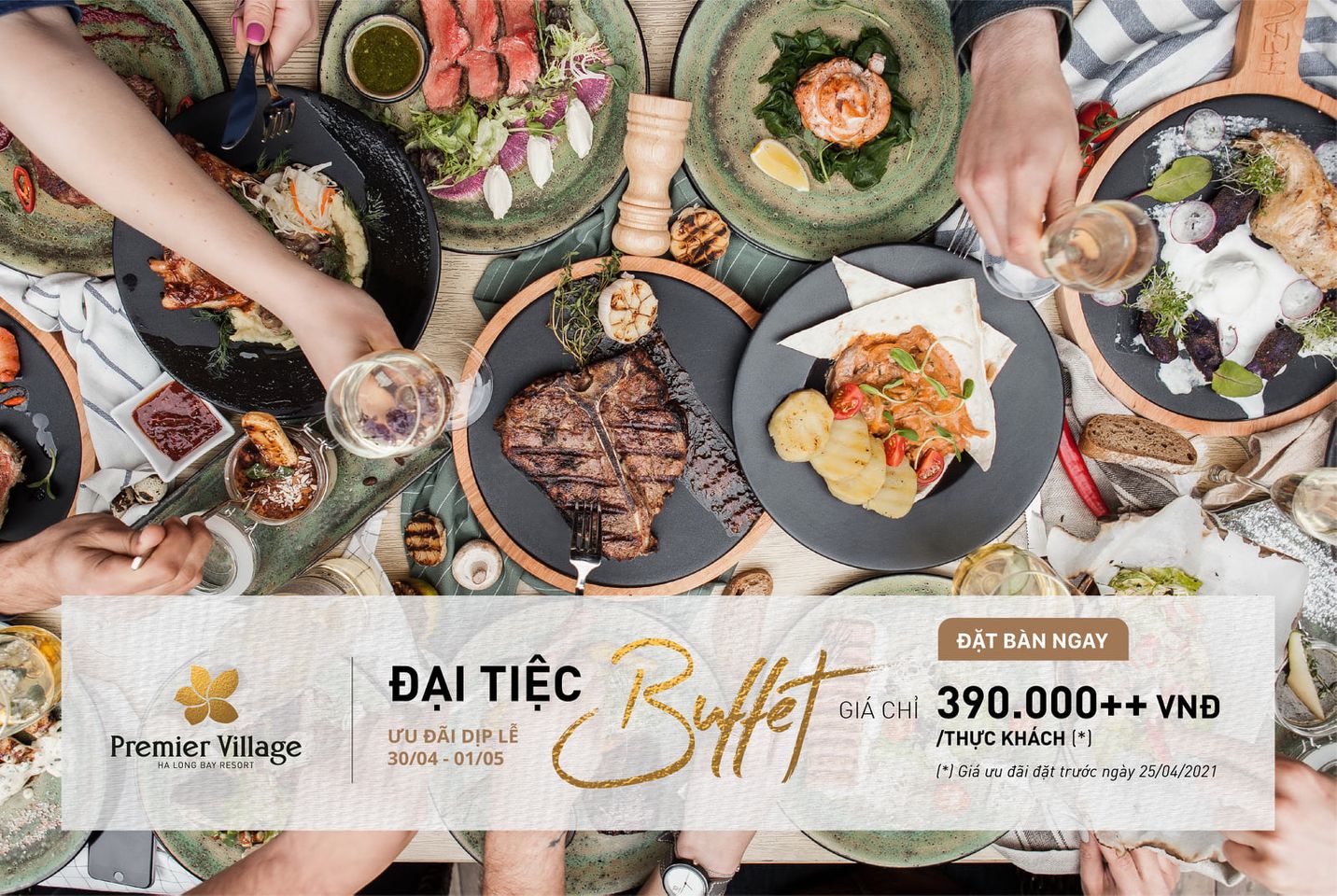 Đại tiệc Buffet ở 𝐏𝐫𝐞𝐦𝐢𝐞𝐫 𝐕𝐢𝐥𝐥𝐚𝐠𝐞 𝐇𝐚 𝐋𝐨𝐧𝐠 𝐁𝐚𝐲 𝐑𝐞𝐬𝐨𝐫𝐭 30/4 1/5