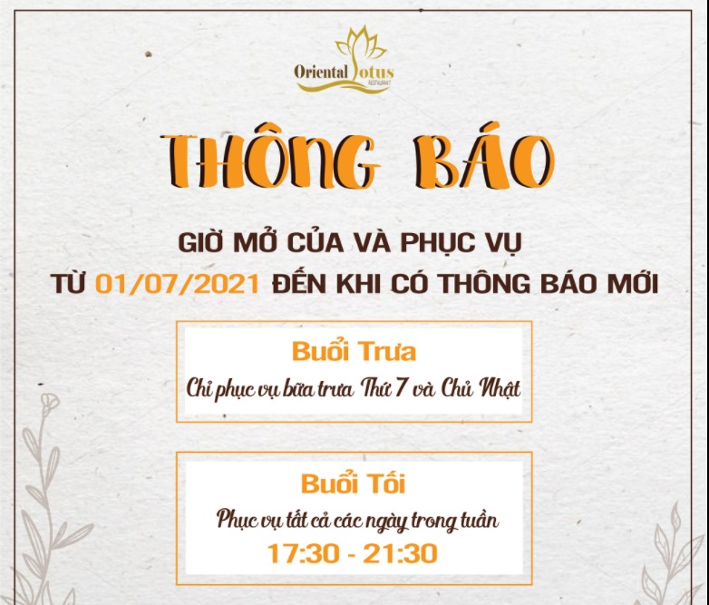 Buffet Sen Á Đông khuyến mại tháng 7